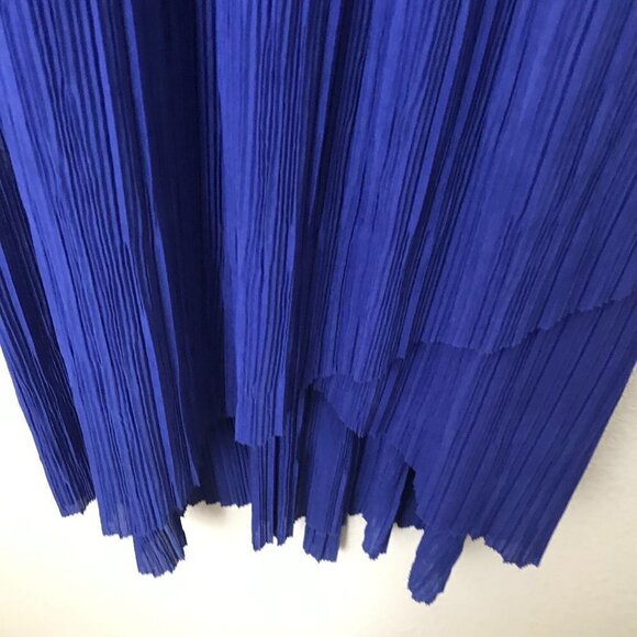 Donna Ricco New York Sleeveless Accordion Pleats High Low Cocktail Dress - Picture 6 of 13